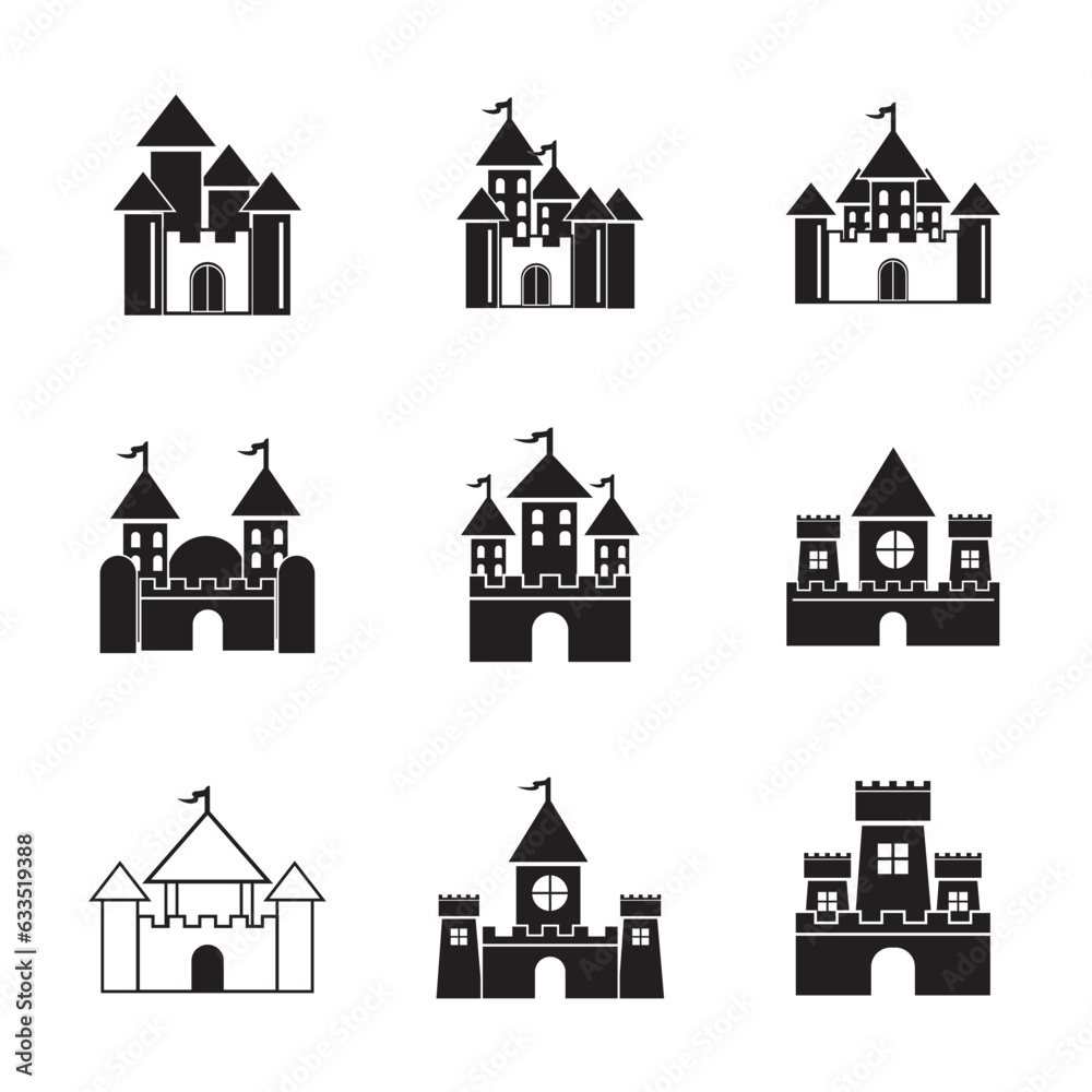 castle icon logo vector design template