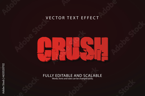 Free vector crush text effect editable metallic red text style