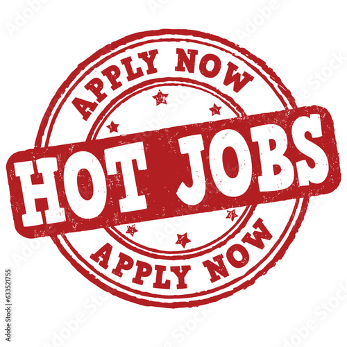 Hot jobs grunge rubber stamp