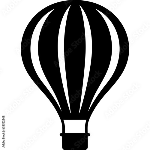 Hot air balloon black silhouette vector