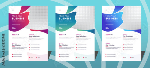 a bundle of  3 templates of a4 flyer template, modern template and modern design, perfect for creative professional business