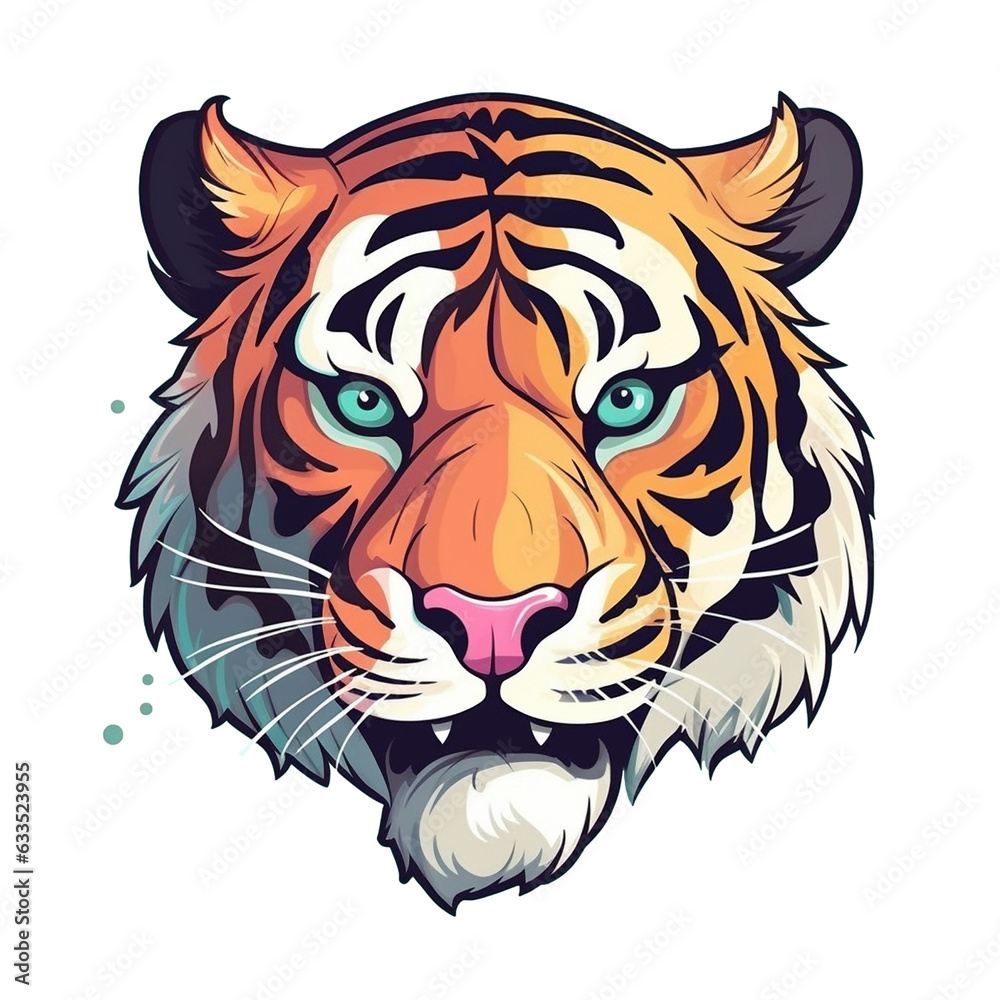 Fototapeta premium Tiger head isolated on transparent background