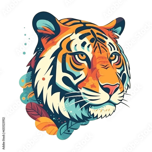 Tiger head isolated on transparent background