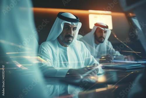 Arabian business people on meeting in office. Future, business and arabian people concept.