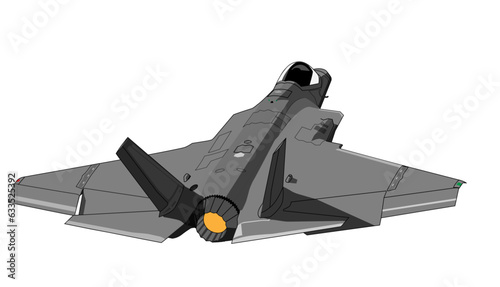 F-35C Take Off Editable Vector Illustration - For Poster, Banner and Patch Design