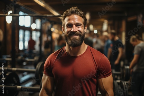 Athlete training in a fitness gym - stock photography