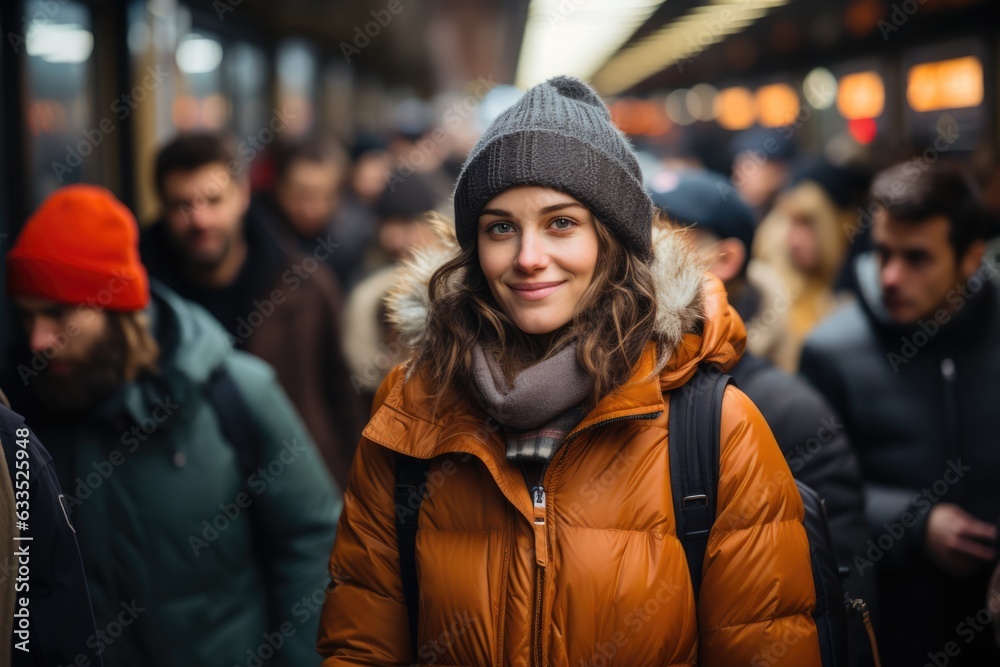 Commuters on a subway platform - stock photography Commuters on a subway platform - stock photography