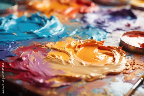 Close-up of vibrant watercolor paints - stock photography