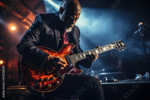 Musician performing on a stage - stock photography
