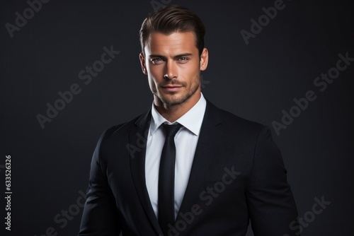 Business man on black background