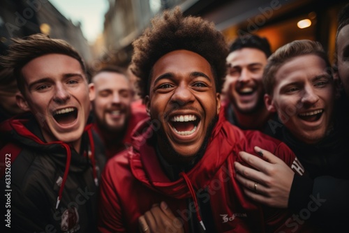 Soccer players celebrating a goal - stock photography