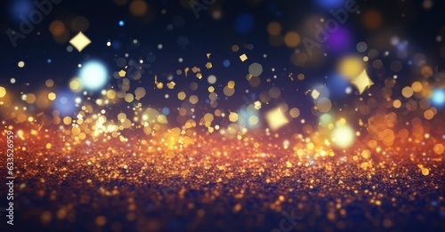 Glitter background with confetti © olegganko