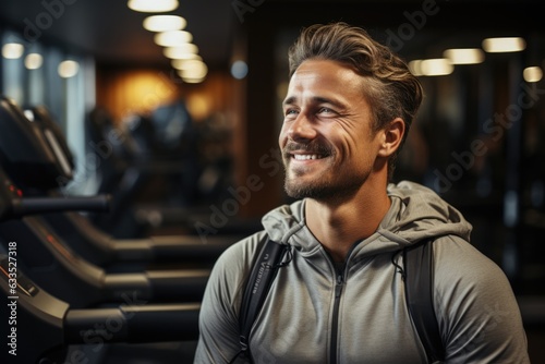 Athlete training in a fitness gym - stock photography