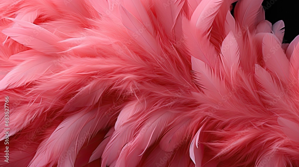 Bright pink feathers background. Close up macro feathers photo