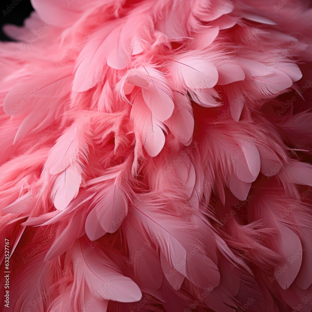 Bright pink feathers background. Close up macro feathers photo