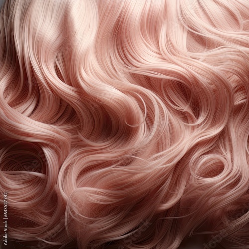 Close-up of the wavy curly pink hair background. 