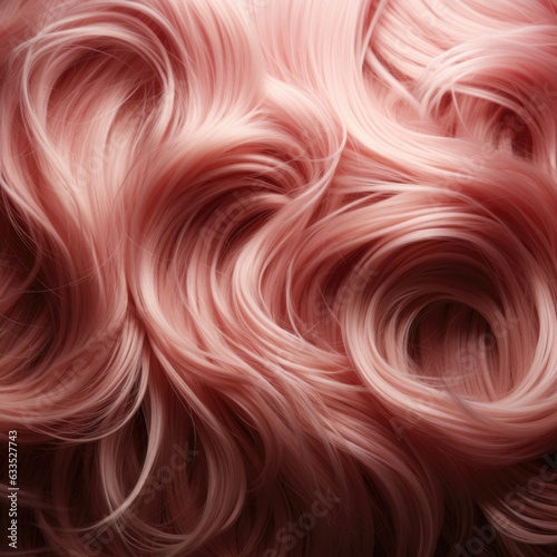 Close-up of the wavy curly pink hair background.  