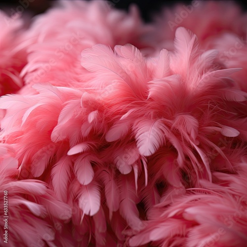 Bright pink feathers background. Close up macro feathers photo