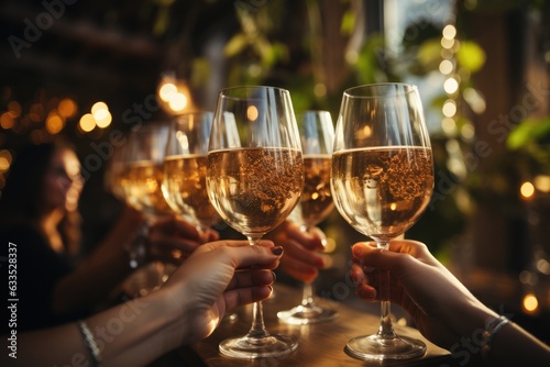 Group of friends toasting with champagne - stock photography