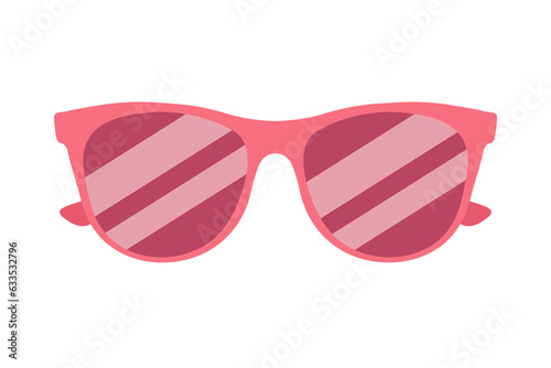 Pink sunglasses isolated on white background. Trend design element.