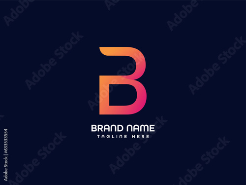 b modern letter logo