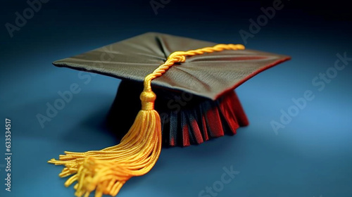 Graduation gown cap tassel success achieved background