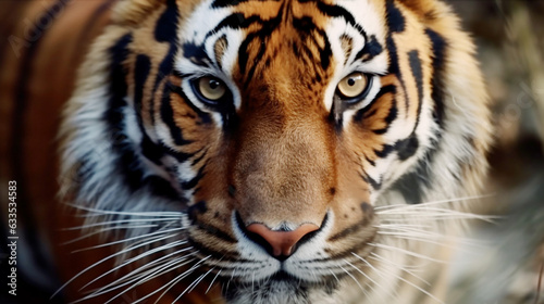 hunting tiger, tiger head, tiger stripes, Animal in wild nature © Chiranjit