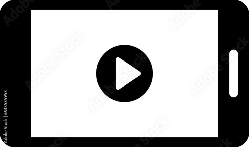 スマートフォンと動画再生ボタンのアイコン（Smartphone and video play button icon.）