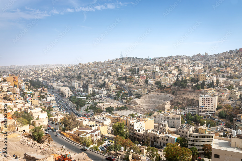 Panoramic view cityscape of Amman, Jordan