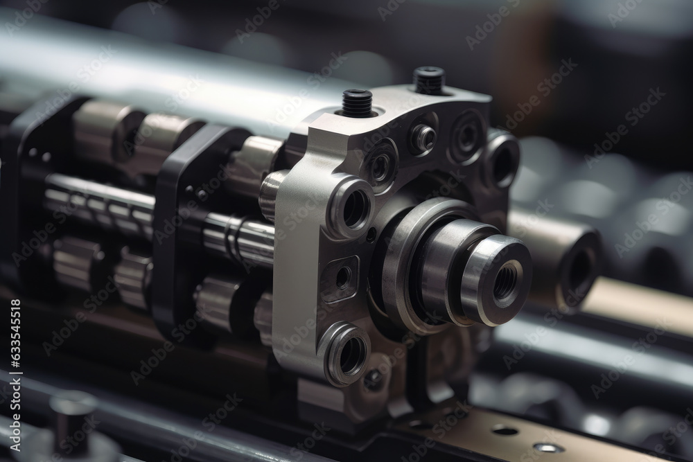 Macro shot of a pneumatic cylinder assembly, showcasing the intricate details and components of this essential industrial tool