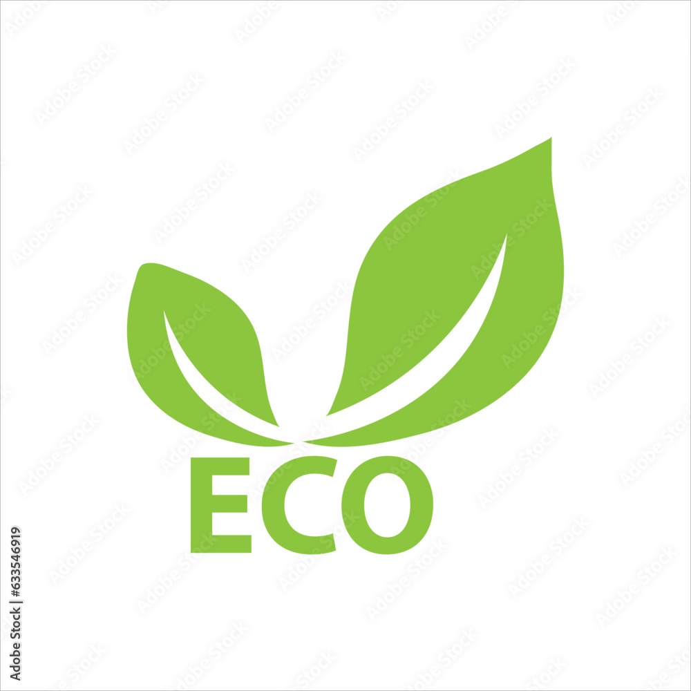 Eco icon. Ecology sign. Vector flat illustration on white background Eco icon. Ecology sign. Vector flat illustration on white background