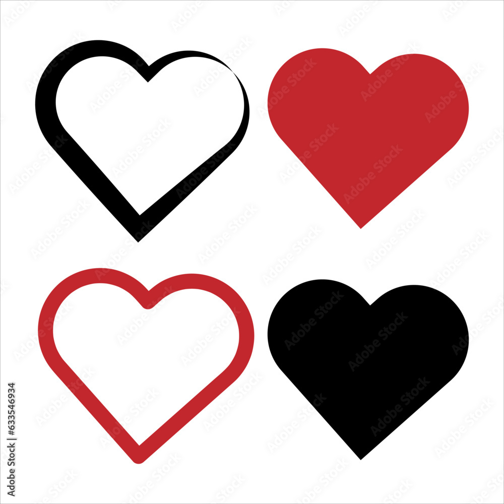 Collection of Heart icon, Symbol of Love Icon flat style modern design flat illustration on white background..eps Collection of Heart icon, Symbol of Love Icon flat style modern design flat illustration on white background..eps