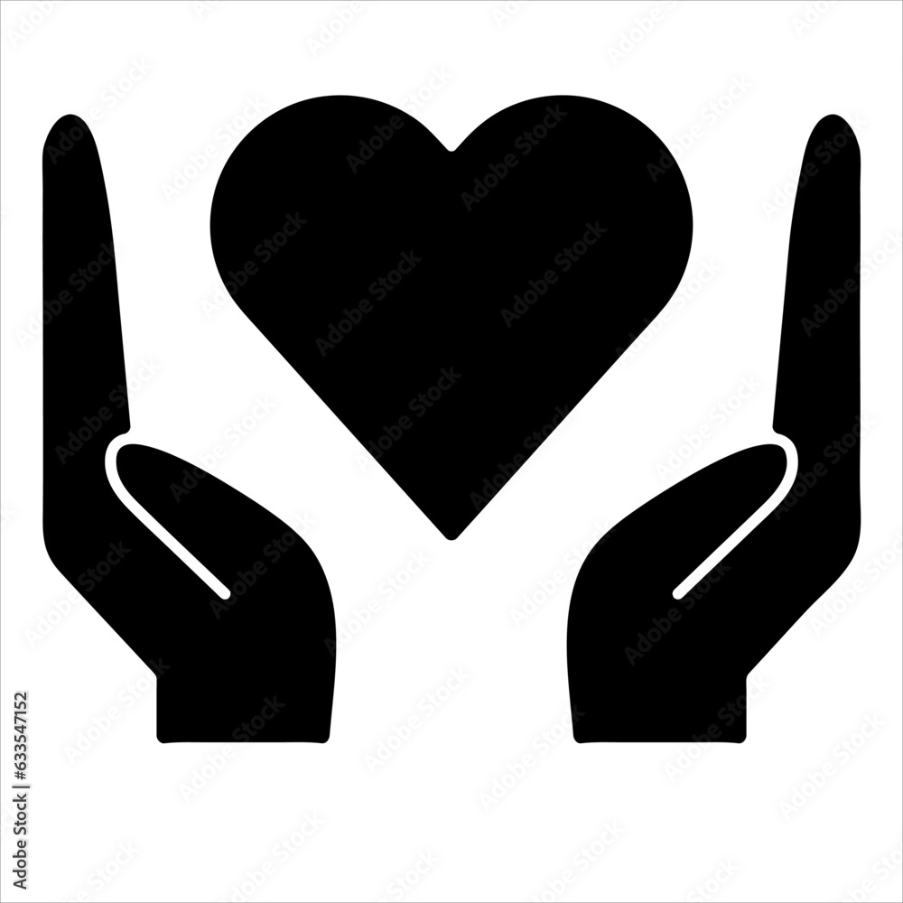Heart in hand icons, Hands holding heart icon.medicine symbol. Healthcare hands holding heart flat illustration on white background Heart in hand icons, Hands holding heart icon.medicine symbol. Healthcare hands holding heart flat illustration on white background