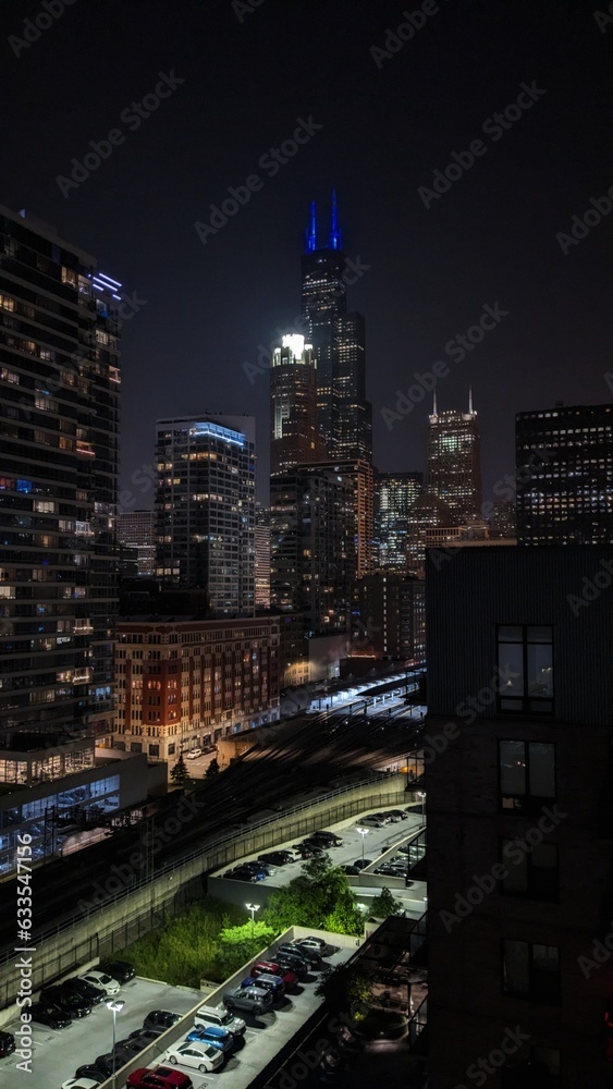 Fototapeta premium Chicago Willis Tower at Night 