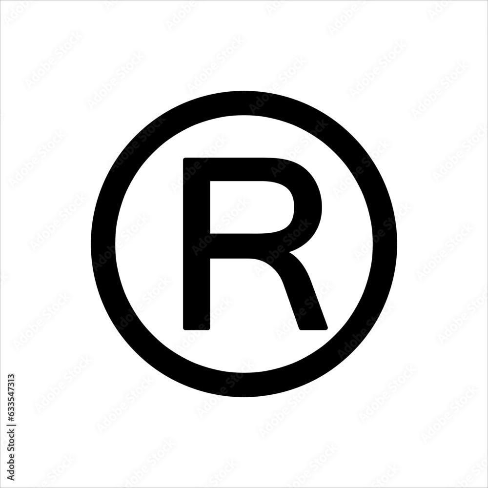 R symbol copyright vector flat illustration on white background..eps R symbol copyright vector flat illustration on white background..eps