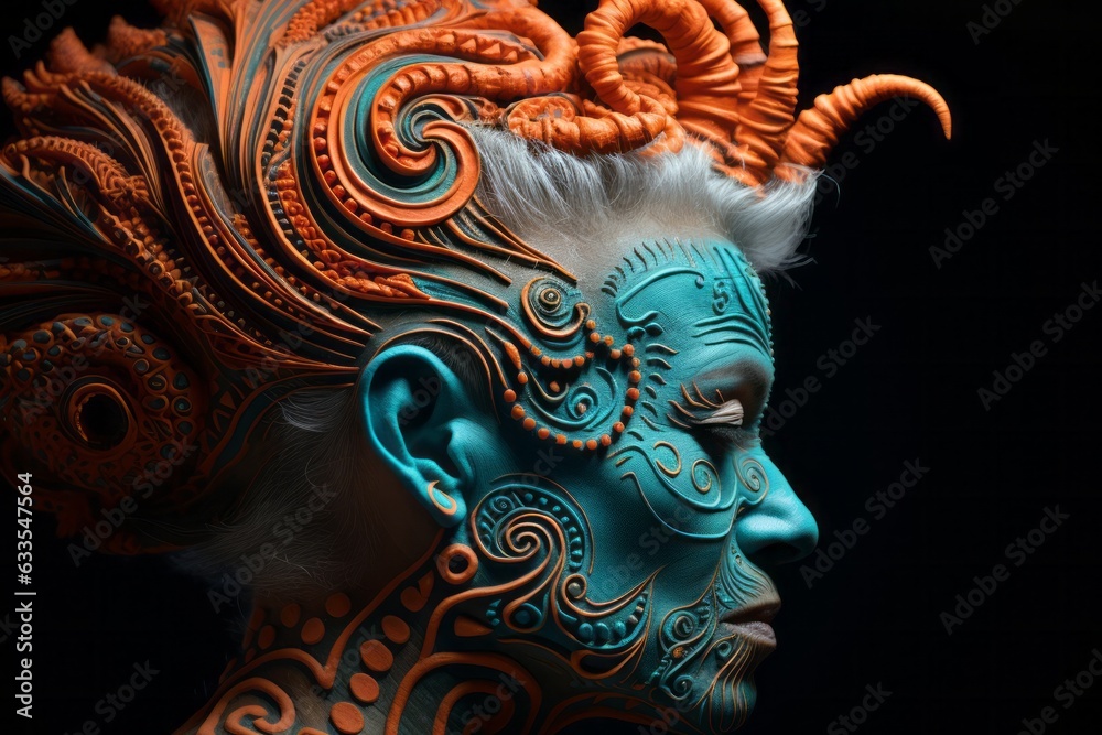 フェイスペイントの人,Generative AI AI画像