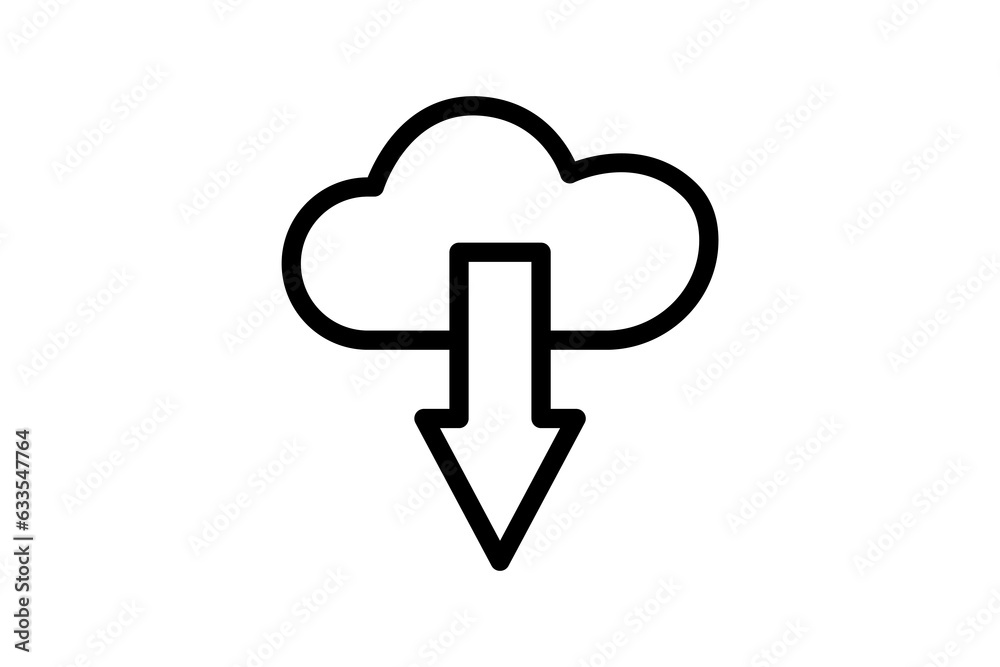 Cloud download Icon. suitable for web site design, app,user interfaces. line icon style. Simple vector design editable Cloud download Icon. suitable for web site design, app,user interfaces. line icon style. Simple vector design editable