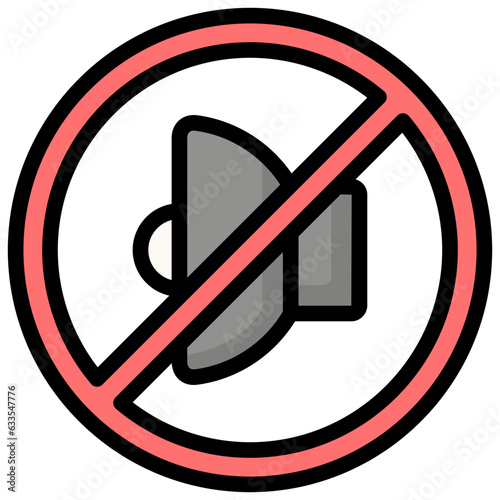 silent icon illustration design with outline