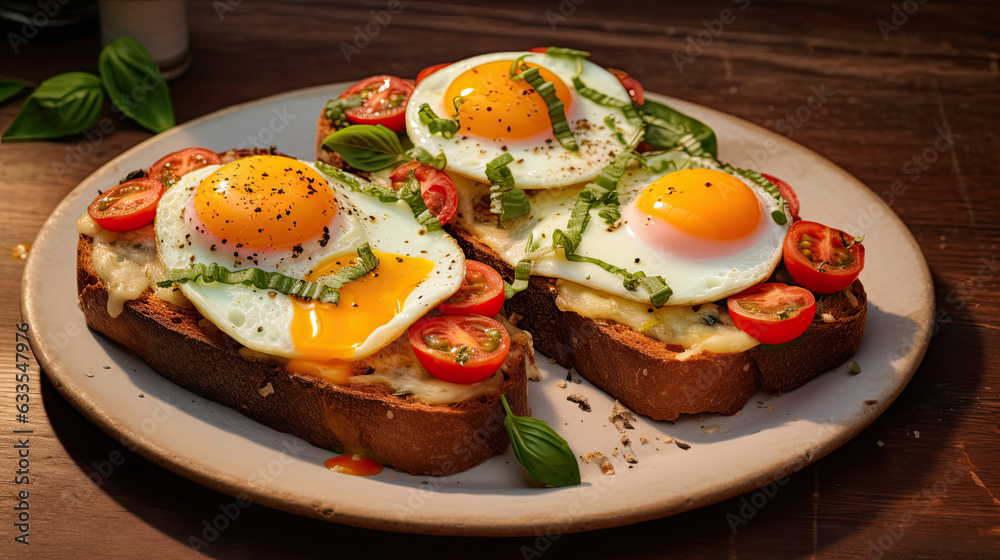 Toast with eggs. Toast with eggs.