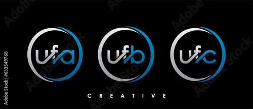 UFA, UFB, UFC Letter Initial Logo Design Template Vector Illustration