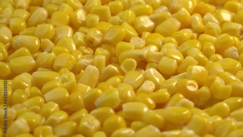 Sweet corn kernels macro rotate like a background. Ingredient for mexican salad filled with vitamins Sweet corn kernels macro rotate like a background. Ingredient for mexican salad filled with vitamins