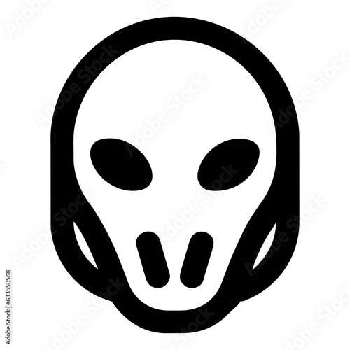 Alien icon. Alien face icon. Alien shaped icon.