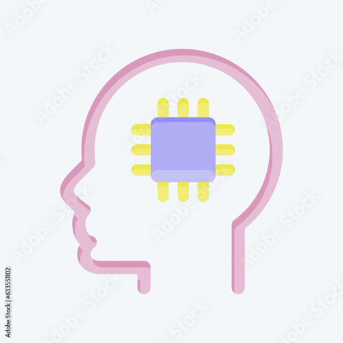 Icon Artificial Intelligence. related to Psychology Personality symbol. simple design editable. simple illustration