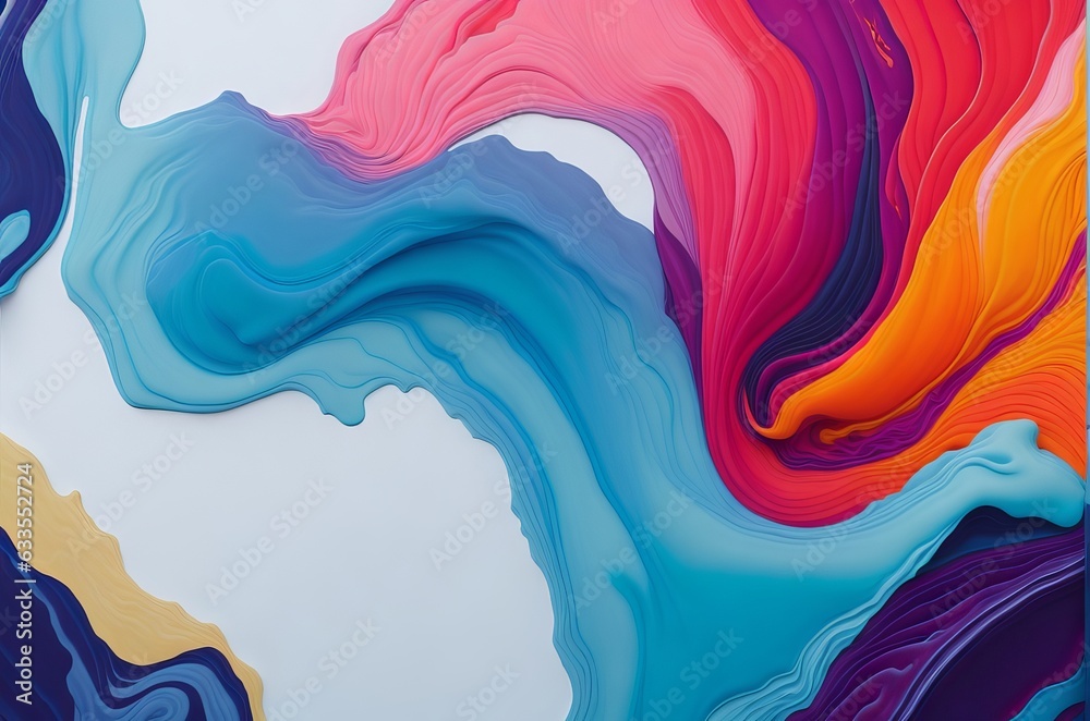 Vibrant Fluid Painting: Colorful Abstract Background with Liquid Marbling Acrylics. Generative AI. Vibrant Fluid Painting: Colorful Abstract Background with Liquid Marbling Acrylics. Generative AI.