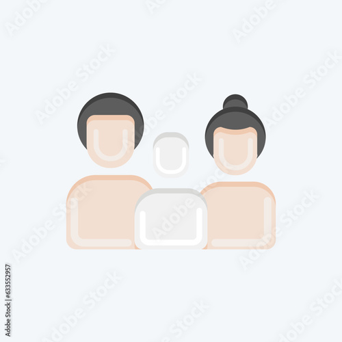 Icon Family. related to Family symbol. glyph style. simple design editable. simple illustration