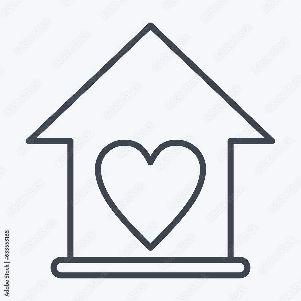 Icon Love Family. related to Family symbol. glyph style. simple design editable. simple illustration