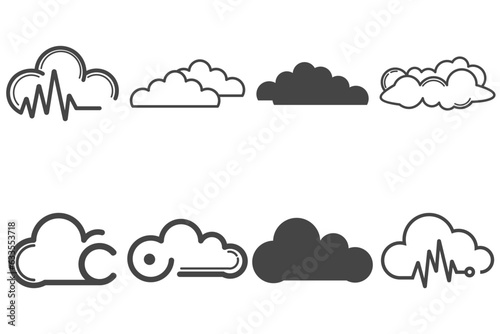 cloud logo icon set, collection cloud vector