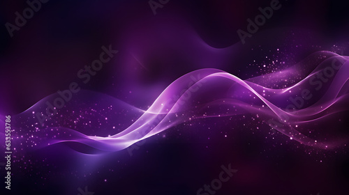 Digital purple particles wave and light abstract background with shining dots stars. 
