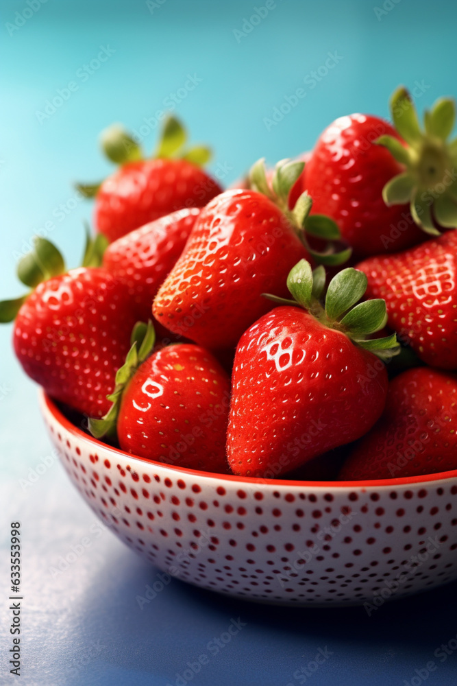 Strawberries in a bowl on a table. Selective focus. Strawberries in a bowl on a table. Selective focus.