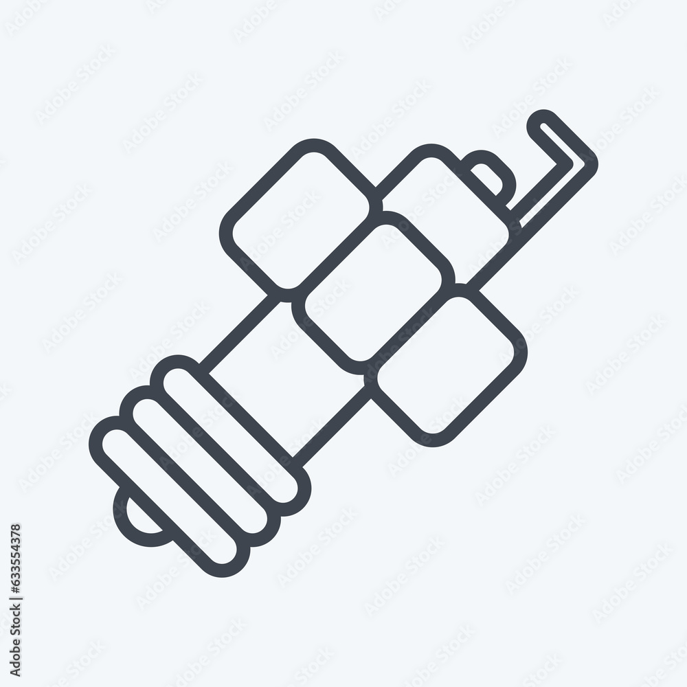 Obraz premium Icon Spark Plug. related to Car Service symbol. Line Style. repairin. engine. simple illustration